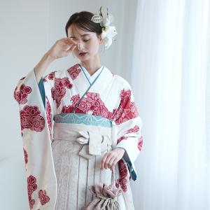 utatane 袴 卒業式 購入 2尺袖着物+袴の2点セット レトロ 袴セット 花