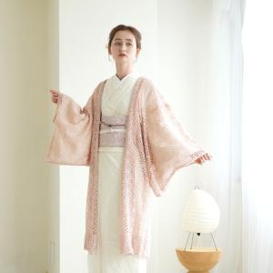 レース 羽織 着物 薄羽織 ニコアンティーク カットジャカード