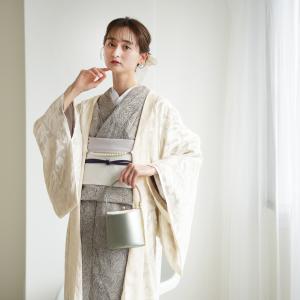 羽織 着物 レース 薄羽織 ニコアンティーク カットジャカード・フラワー アイボリー 長羽織 ジャガード レディース 日本製 フリーサイズ 透け ちりよけ 塵除け