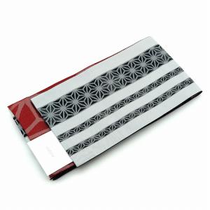 半幅帯 単品 帯 百華(MOMOKA)「ダークグリーン 菱幾何学」日本製 半巾