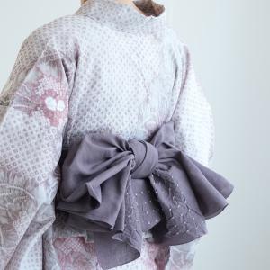 utatane 兵児帯 浴衣 綿麻 清江絞り 有松染め へこ帯 菱 くすみ紺