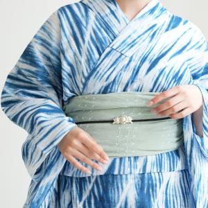 utatane 兵児帯 浴衣 綿麻 清江絞り 有松染め へこ帯 ツバメ・バラ疋田