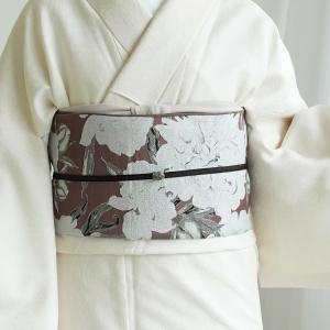 兵児帯 レディース ジャガード兵児帯 帯単品 紅琥珀芍薬 日本製 大人のへこ帯 リバーシブル 着物 ゆかた 浴衣 赤茶系