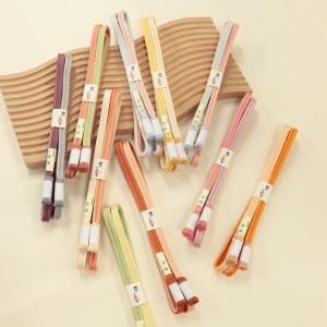 帯締め 日本製 レトロ 帯締め 正絹 ツートン 緑 ピンク コーラル クリーム オレンジ 緑 リバーシブル 京冠 ゆるぎ組 翠嵐工房 帯〆 並尺 通年 4個までメール便