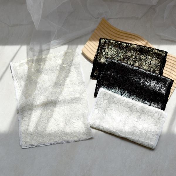 帯揚げ 振袖 成人式 レース 白 ホワイト 黒ブラック シルバー 銀 ゴールド 金 レース洋花帯揚げ...