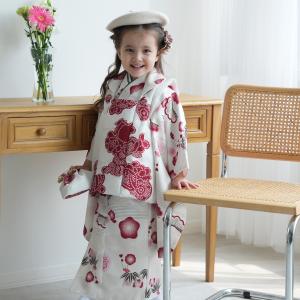 七五三 着物 3歳 女の子 ひよこ商店 kids ベレー帽つき被布フルセット