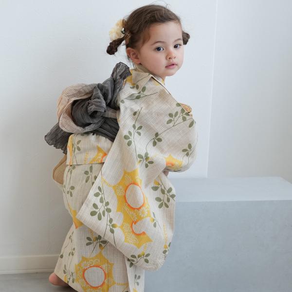 浴衣 子供 女の子 セット（浴衣/帯/下駄）utatane 100 110 120 130cm 注染...