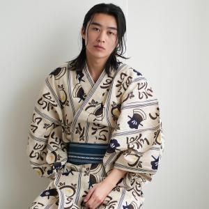 utatane 浴衣 メンズ セット utatane×注染工房 浴衣3点セット きなりに