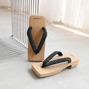 下駄 メンズ 男性 Mサイズ 約24〜25.5cm ニコアンティーク 高級桐下駄 青海波 右近 白木 紳士 男下駄 日本製 大人 レトロ 下駄単品