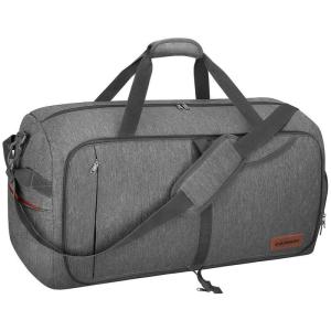 ボストンバッグ グレー旅行用バッグ CANWAYボストンバッグ 折りたたみスポーツバッグ スーツケース固定 大容量 靴収納旅行バッグ 軽量 (115L)｜utilityfactory