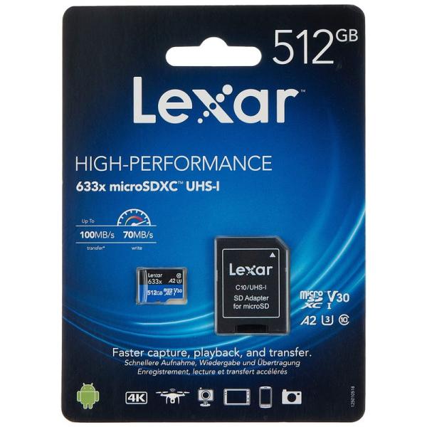 メモリーカード Lexar High-Performance 633x microSDXC 512G...