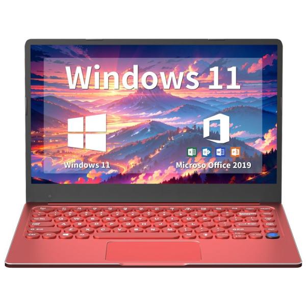 薄型軽量ノートパソコンWin 11搭載/MS Office 2019搭載パソコンノート/14.1イン...