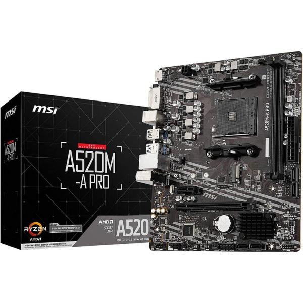 MSI マザーボードA520M-A PRO Ryzen 5000シリーズ (AM4)対応 Micro...