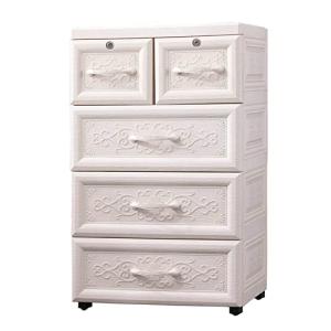 zmayastar ワイド 収納ケース 4段 収納ボックス タンス チェスト プラスチック 鍵つき 組み立て式 整理 工具不要 LB-005