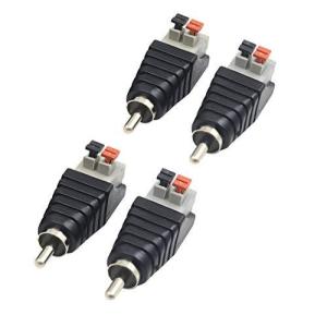 Poyiccot スピーカー RCA オス to 2 ネジ留め式端子メススプリングプレスタイプバランコネクタアダプタCCTVカメラとLEDテープライト