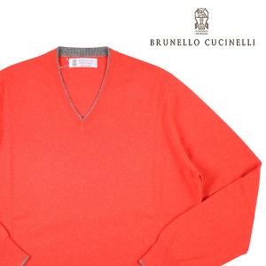 BRUNELLO CUCINELLI（ブルネロクチネリ） Vネックセーター M2200162 オレンジ 48 20335 【W20336】｜utsubostock