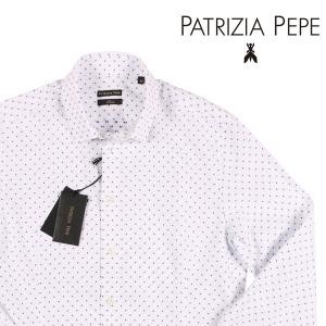 PATRIZIA PEPE（パトリツィアペペ） 長袖シャツ 5C055B ホワイト x ブルー 44 22041 【A22041】｜utsubostock