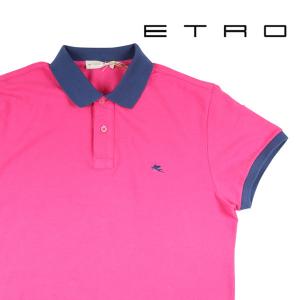 ETRO（エトロ） 半袖ポロシャツ 1Y040 9583 ピンク x ネイビー M 22097 【S22098】｜utsubostock