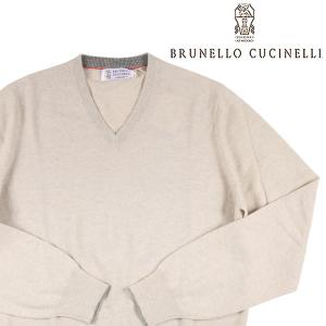 BRUNELLO CUCINELLI（ブルネロクチネリ） Vネックセーター M2200162 ベージュ 48 22132be 【W22136】｜utsubostock