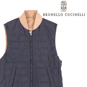 BRUNELLO CUCINELLI（ブルネロクチネリ） ダウンベスト ML4941619 ネイビー x ベージュ M 【A22258】｜utsubostock