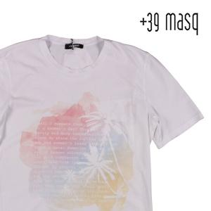 +39 masq（マスク） Uネック半袖Tシャツ T7010 ホワイト L 22794 【S22796】｜utsubostock
