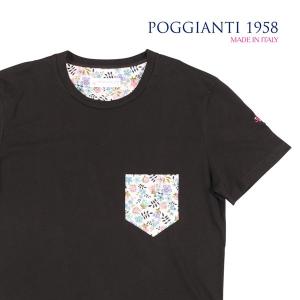 POGGIANTI 1958（ポジャンティ 1958） Uネック半袖Tシャツ 961E20-04 ブラック M 22998 【S22999】｜utsubostock