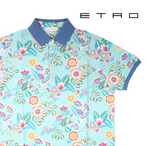 ETRO（エトロ） 半袖ポロシャツ 1Y800-4059 ライトブルーマルチカラー M 23077lbl 【A23080】｜utsubostock