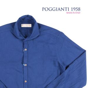 POGGIANTI 1958（ポジャンティ 1958） 長袖シャツ PISA182I ブルー 42 23227 【A23231】｜utsubostock