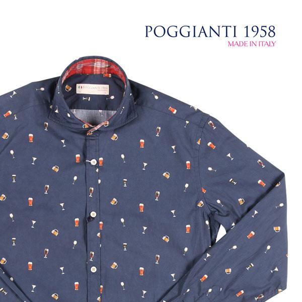 POGGIANTI 1958 （ポジャンティ 1958） 長袖シャツ AREZZO 03 ネイビー ...