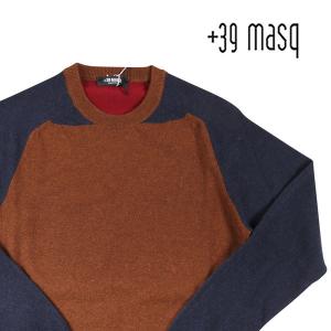 +39 masq（マスク） 丸首セーター 9210 ブラウン x レッド XL 23698br 【W23701】｜utsubostock