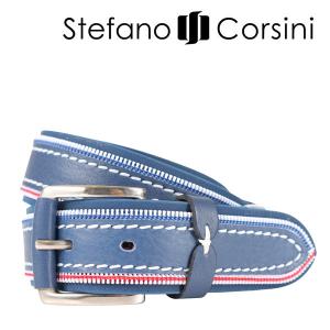 Stefano Corsini（ステファノ・コルシーニ） ベルト CZIPPER ブルー 120 23960 【A23964】｜utsubostock