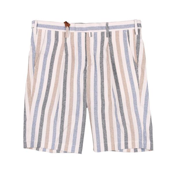 B SETTECENTO（ビーセッテチェント） ハーフパンツ B820-9547 ホワイト x ブル...