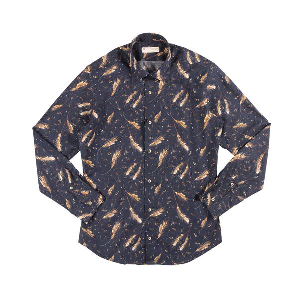 POGGIANTI 1958 （ポジャンティ 1958） 長袖シャツ FIRENZE ネイビーxイエ...