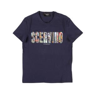 SCERVINO Street（シェルヴィーノ ストリート） Uネック半袖Tシャツ TSU015  ネイビー x マルチカラー XXL 26844nv 【S26852】｜utsubostock