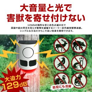 動物撃退器 防犯 害獣 アラーム ソーラー 人...の詳細画像1
