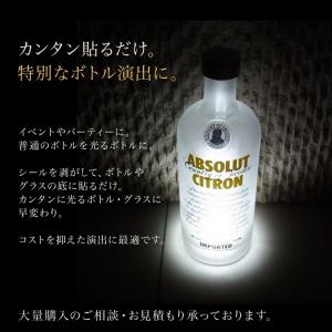 光る ボトル ステッカー 正方形 6cm 6L...の詳細画像1