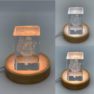 光る 木製台座 LED台座 丸型(60mm) ...の詳細画像3