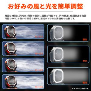 LED アウトドア扇風機 リモコン付 タイマー...の詳細画像3