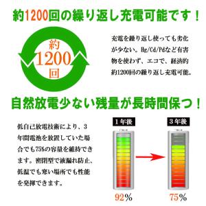 一年保証 単4形 ニッケル水素充電池 1.2V...の詳細画像1