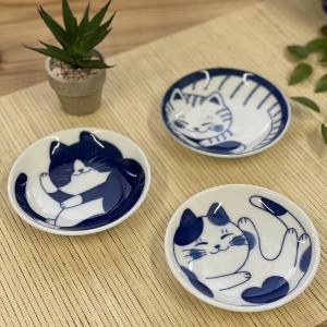 美濃焼 ねこ＊まるけ ミツメル 13.7cm三角プレート／取り皿 : うつわ