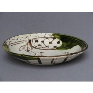 盛皿 大皿 中皿 プレート 和陶器 和モダン /織部鉄絵尺皿｜utsuwa-roan
