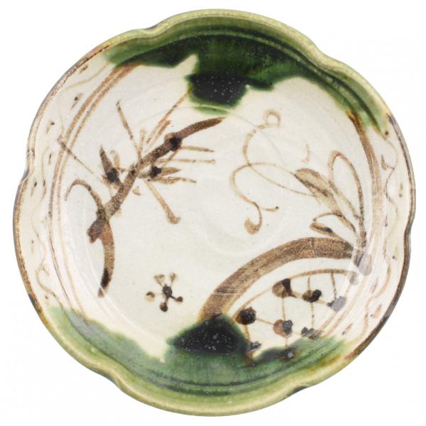 取皿 小皿 プレート 和陶器 和モダン /織部鉄絵4.5銘々皿