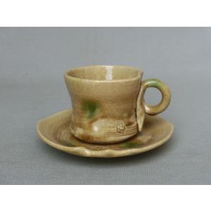 コーヒー マグ カップ 和陶器 和モダン /カップソーサー/黄瀬戸印花or織部渋入