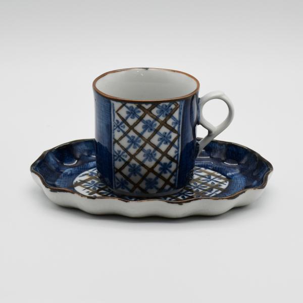 コーヒー碗皿　布目割格子マグカップ　オシャレ かわいい コーヒーカップ コップ ギフト