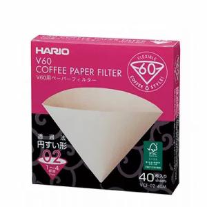 ハリオ　 V60用ペーパーフィルター　40枚入　ブラウン　VCF-02-40M　コーヒー用品 コーヒ...