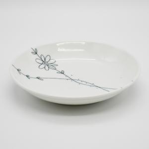 美濃焼　人気のうすかる ハーブミント　22cmプレート　５枚　新品未使用 フラワーライン 7寸皿 軽い うすかる 食器 おしゃれ 皿 フラワー 白皿