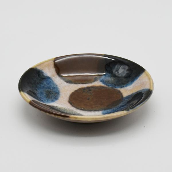 筆青　点打　小皿３寸　手描き器 食器 おしゃれ 皿  美濃焼 ブランド 和食器 洋食器