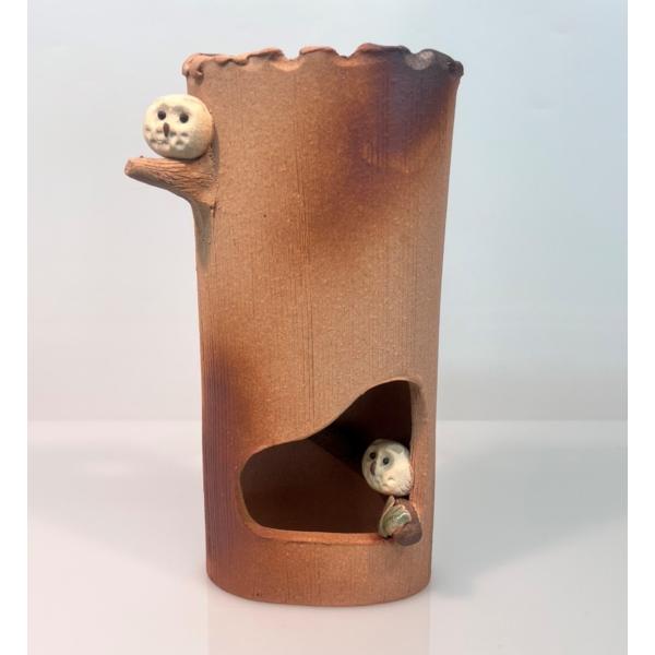 信楽焼　あかり　木どまりふくろう　インテリア