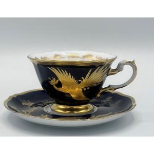 大倉陶園 色蒔（いろまき）シリーズ モーニング碗皿 （ライトブルー