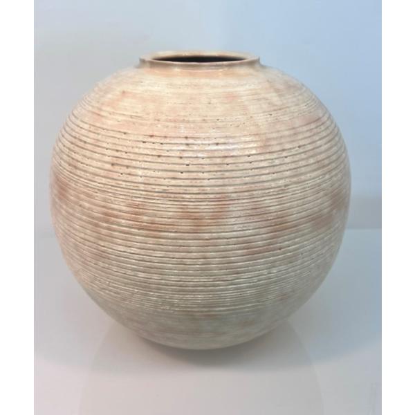 萩焼　天龍窯　服部陶炎 作　御本手　花瓶